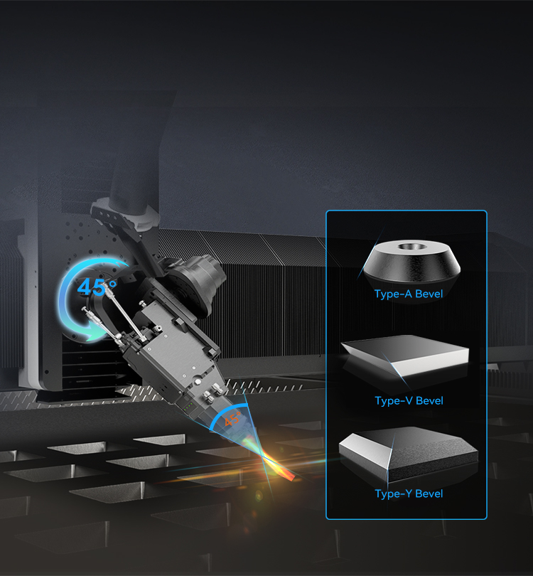 0–45° Bevel Cutting Capability