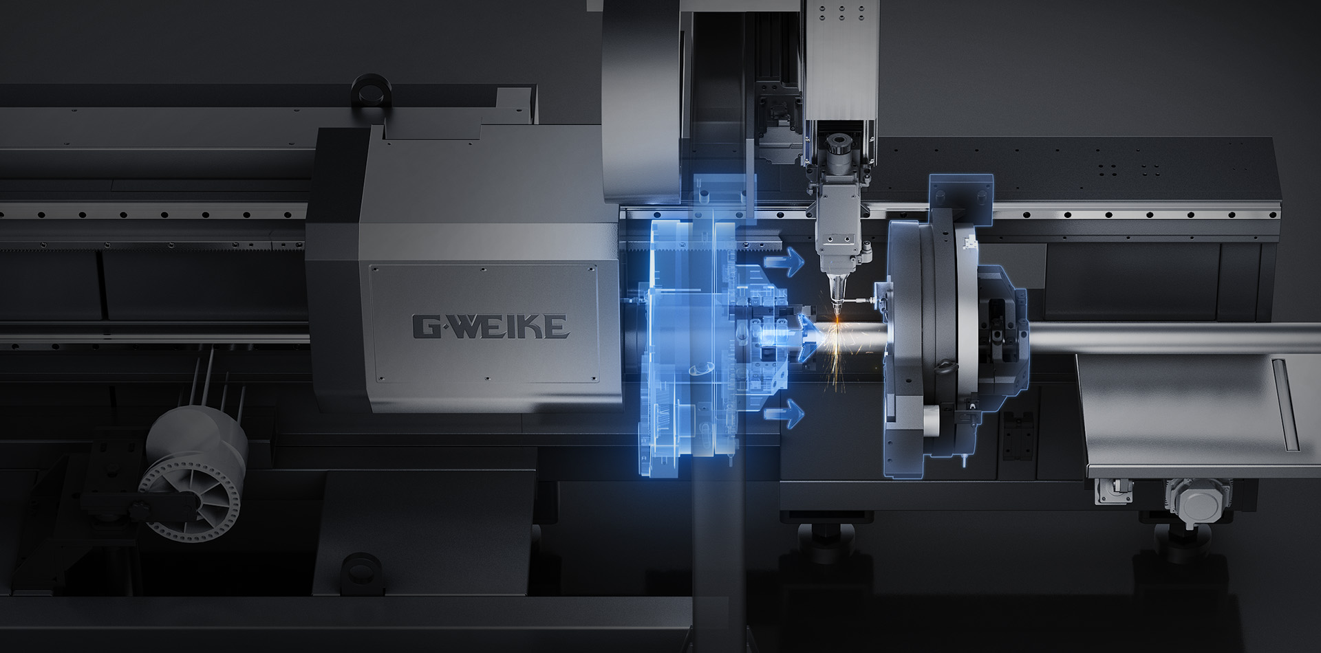 Front Chuck Offset  Stable Cutting