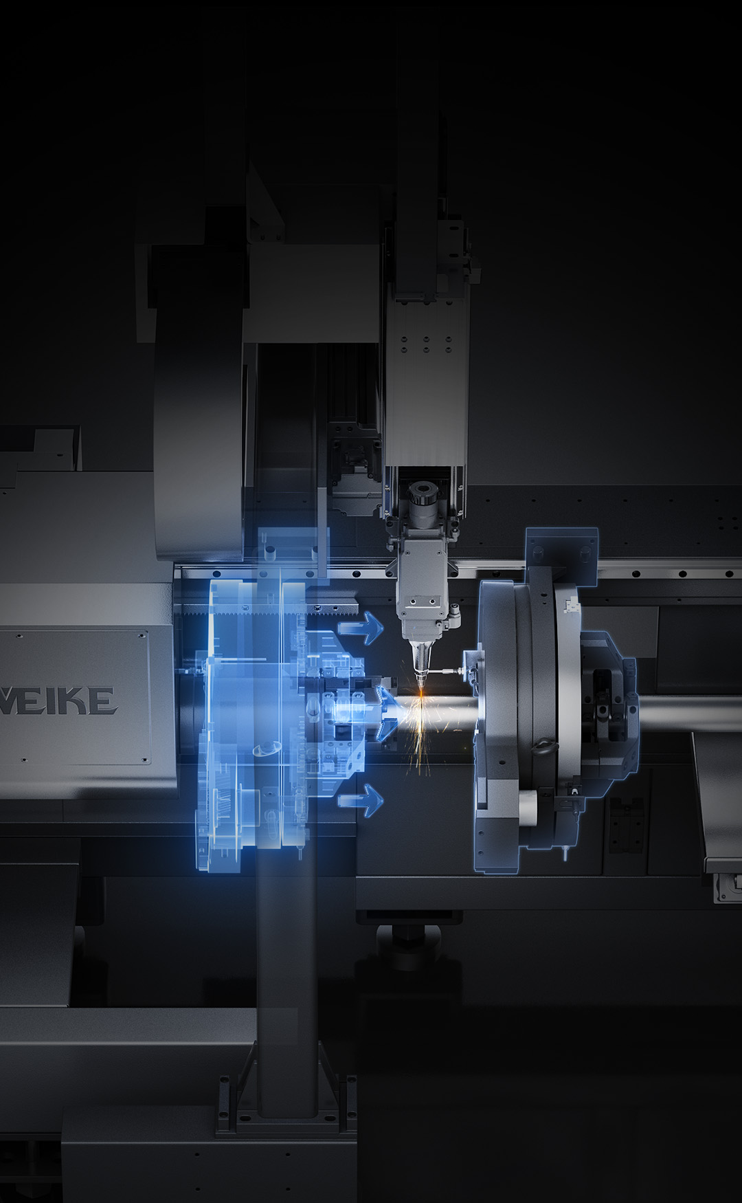 Front Chuck Offset  Stable Cutting
